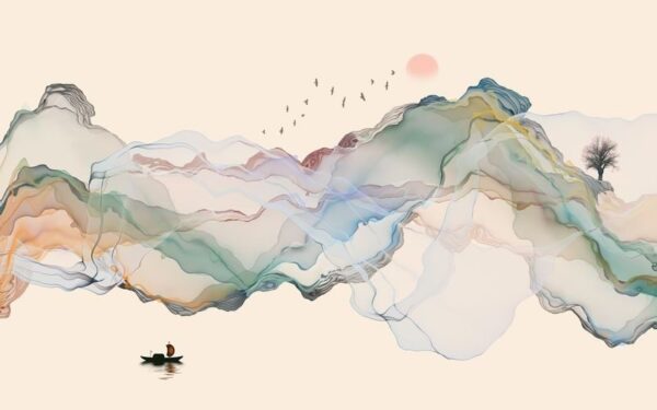 Peinture murale Lignes d'aquarelle
