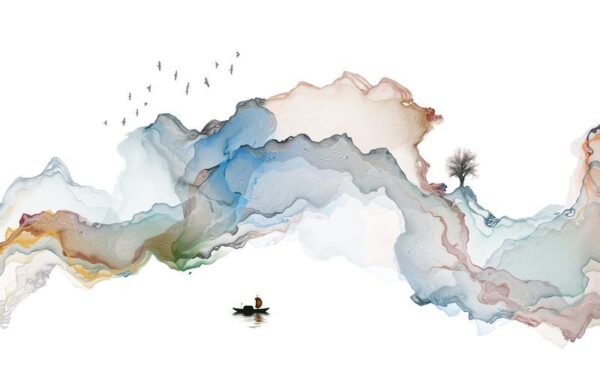 Peinture murale Vue multicolore