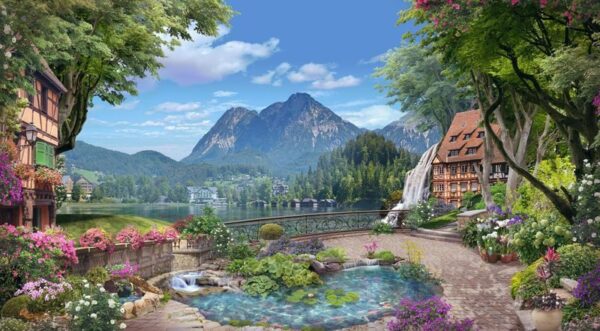 Peinture murale Vue sur la montagne