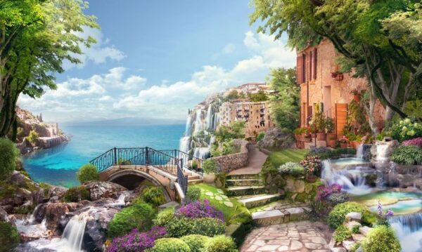 Peinture murale Vue du Jardin