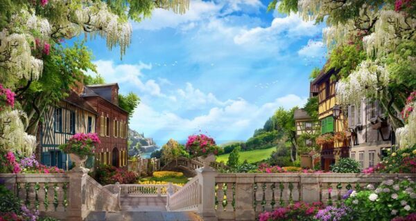 Peinture murale Vue du balcon