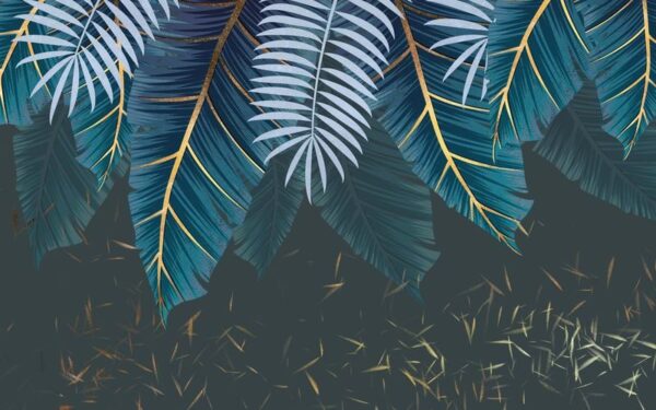Sticker mural Feuilles sombres