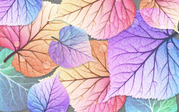 Sticker mural Feuilles colorées