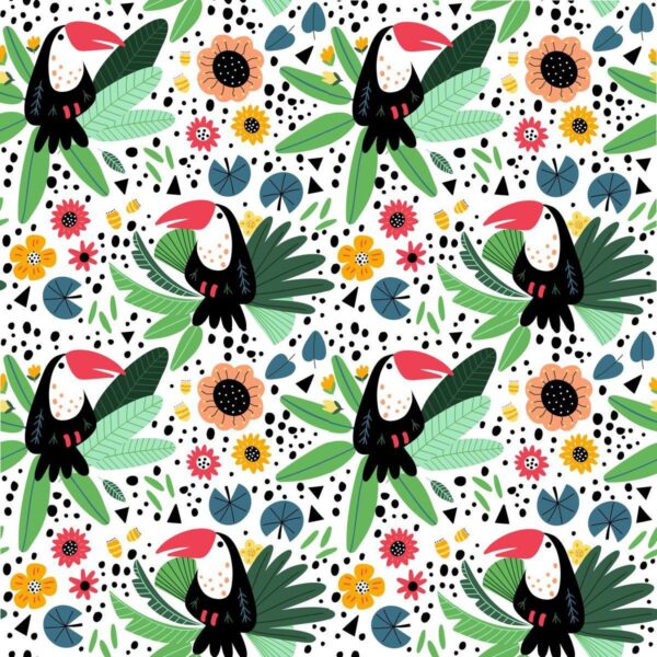Peinture murale Toucans heureux