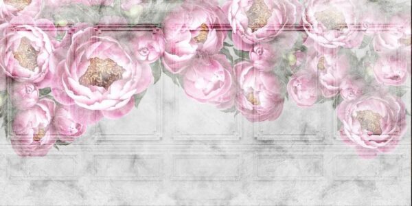 Peinture murale Guirlande de pivoine