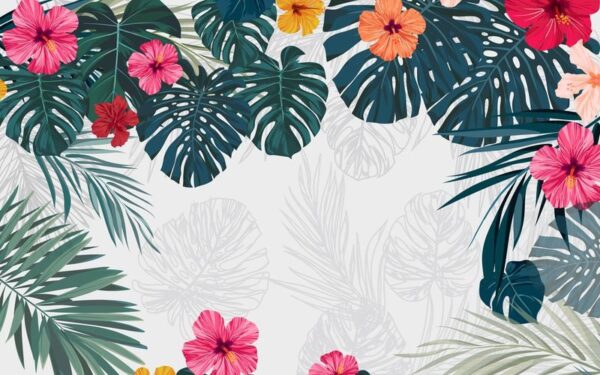 Sticker mural Fleurs tropicales