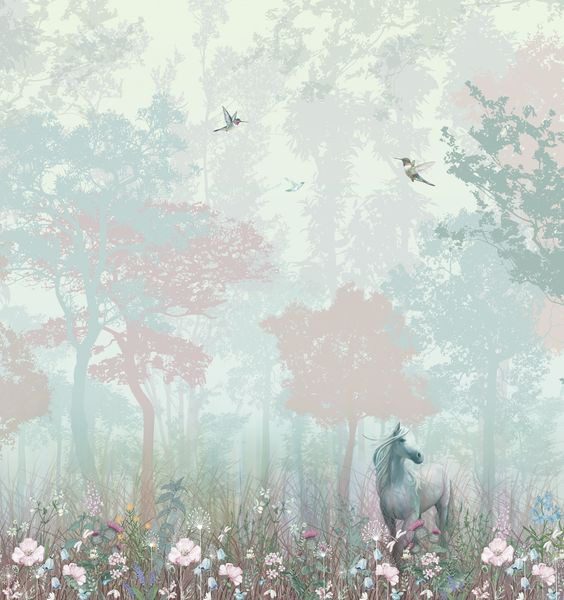 Peinture murale Forêt de conte de fées