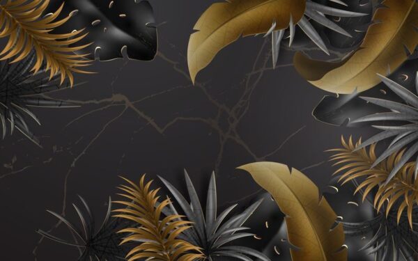 Sticker mural Feuilles d'or