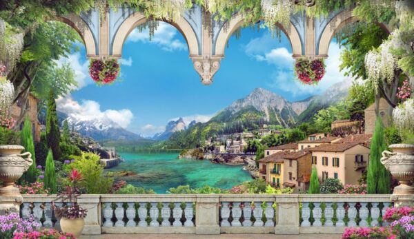 Peinture murale Vue du balcon