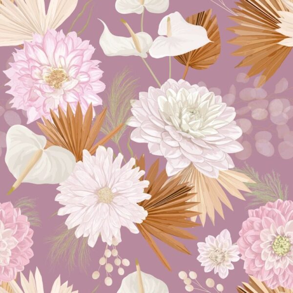 Peinture murale Bouquet de dahlias