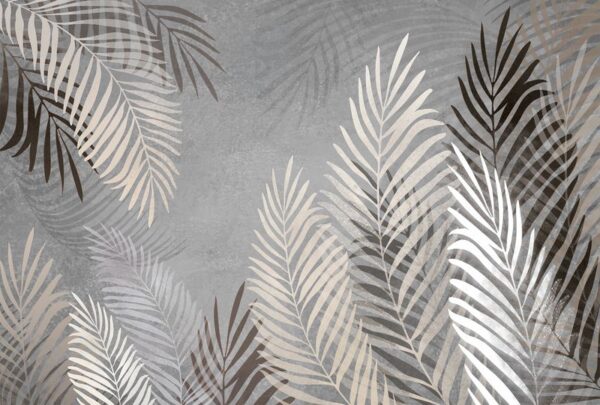 Peinture murale Feuilles d'argent