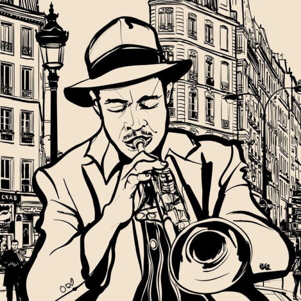 Papier peint Trompettiste parisien