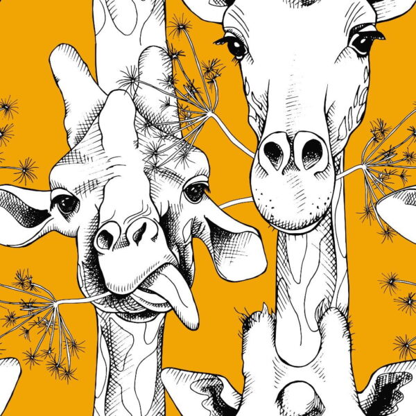 Papier peint Chewing Girafes