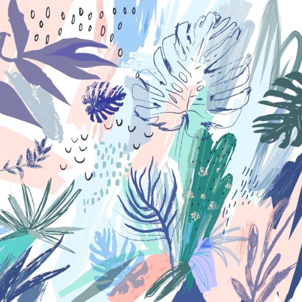 Sticker mural Feuilles de violette