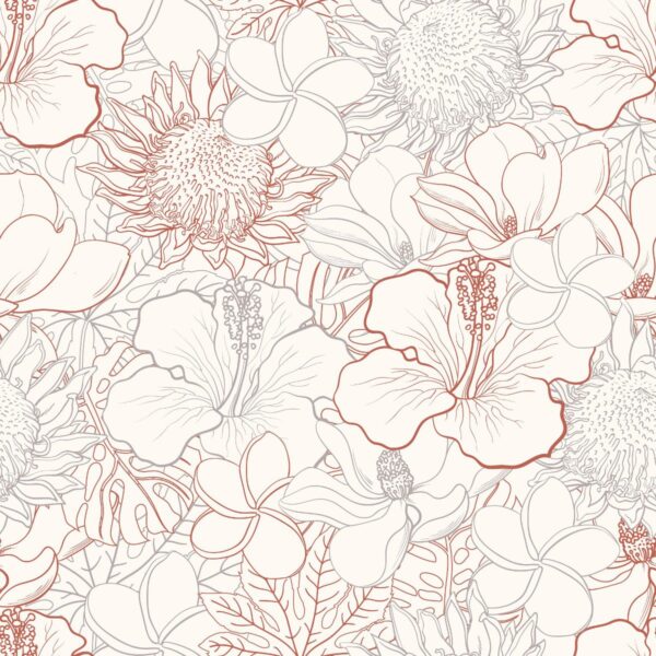 Peinture murale Fleurs tropicales