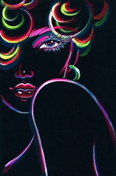 Poster XXL Femme arc-en-ciel