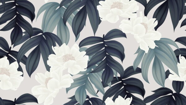 Sticker mural Pivoines blanches