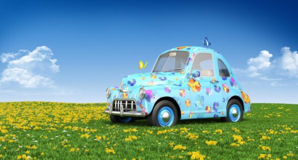 Peinture murale Petite voiture jouet