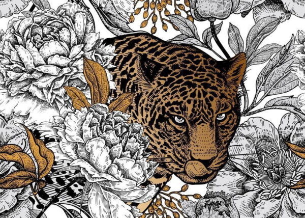 Peinture murale Tête de jaguar