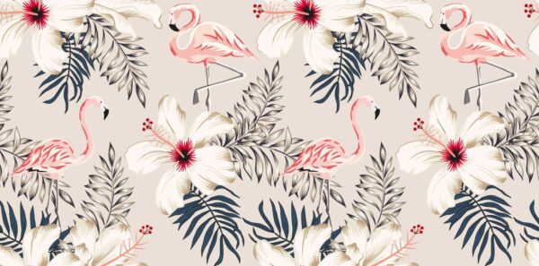 Peinture murale Blanc et Rose