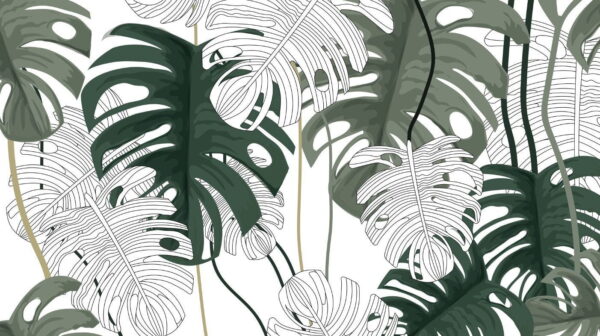 Peinture murale Ligne botanique