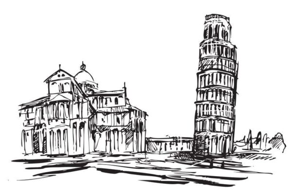 Peinture murale Croquis de pizza