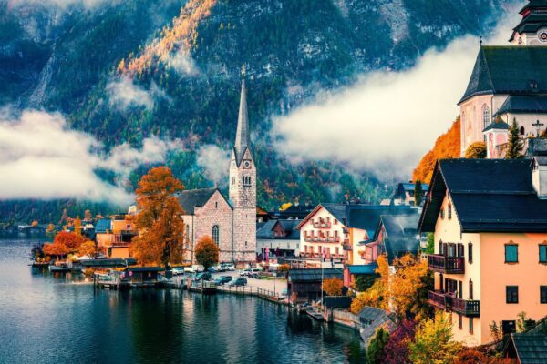 Peinture murale Vues de Hallstatt