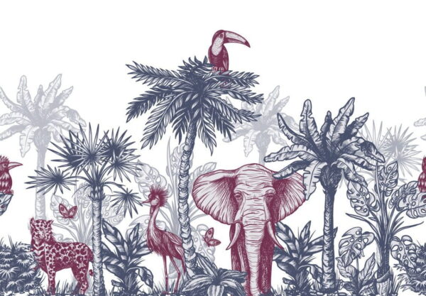 Peinture murale Jungle bicolore