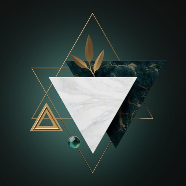 Peinture murale Triangles verts