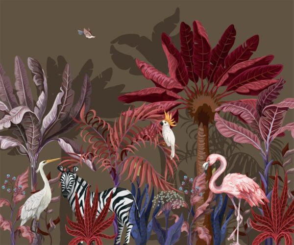 Poster XXL Jungle Rouge