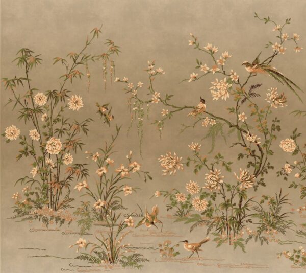 Peinture murale Jardin des Oiseaux