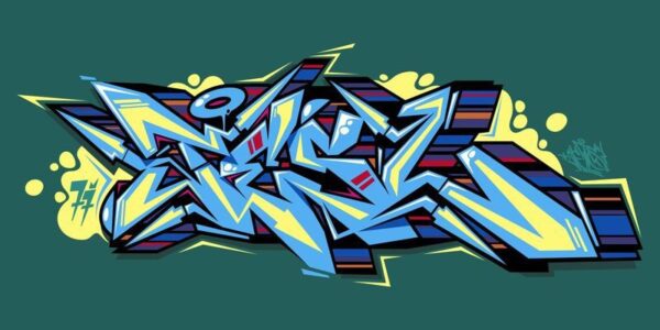 Peinture murale Police bleue