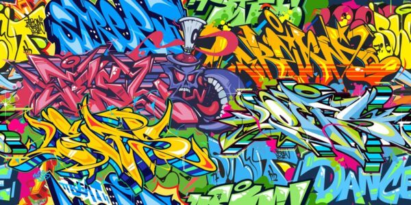 Peinture murale Graffiti coloré