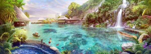 Peinture murale Lagon Tropical