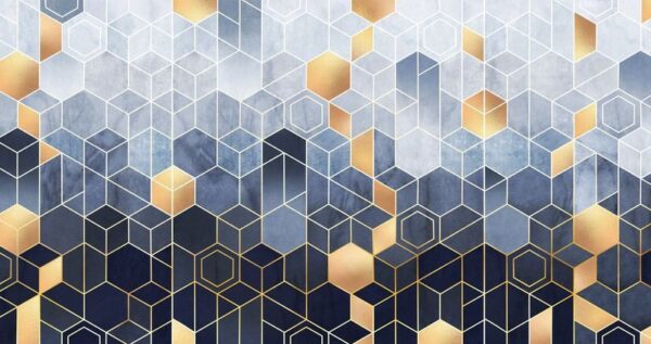 Peinture murale Hexagones abstraits