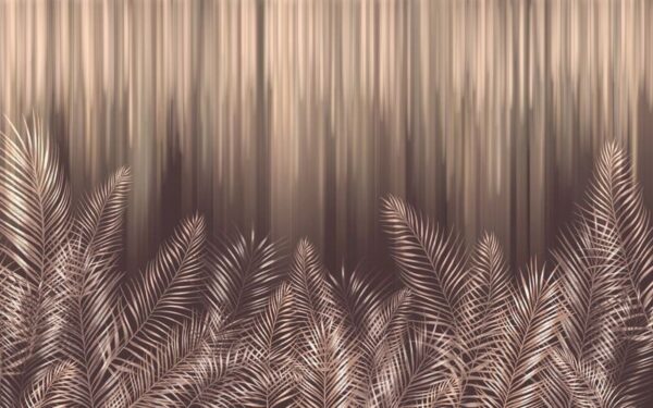 Peinture murale Feuilles et Lignes