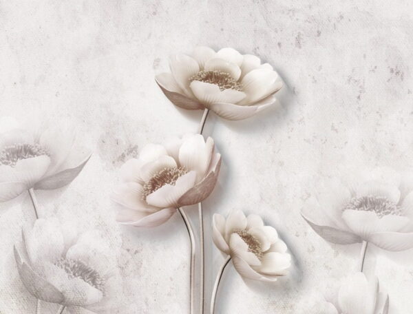 Peinture murale Fleurs blanches