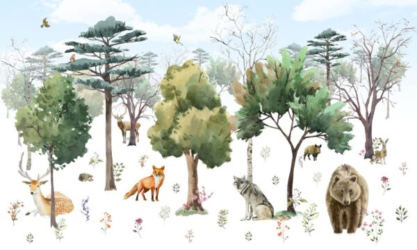 Peinture murale Faune de la forêt
