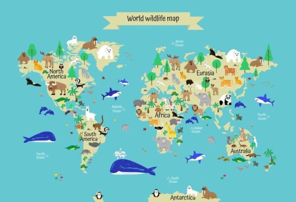 Peinture murale Carte des enfants