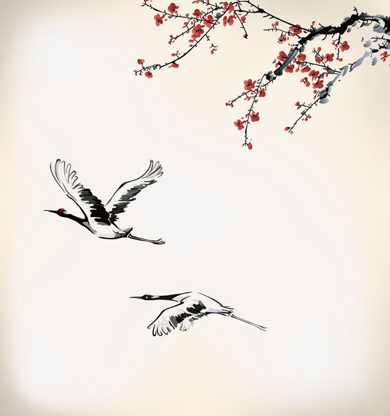 Peinture murale Paysage japonais
