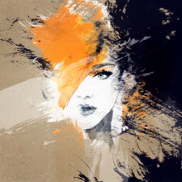 Papier peint Femme à l'aquarelle