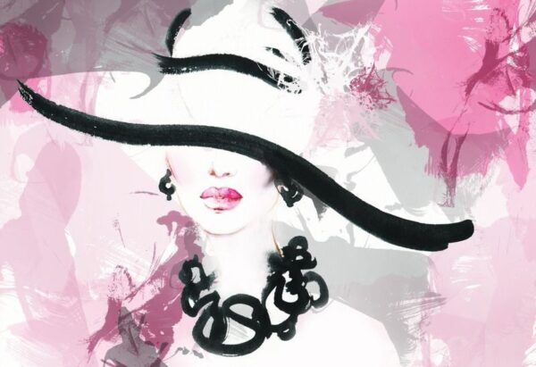 Peinture murale Femme au chapeau