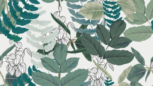 Sticker mural Feuilles vertes