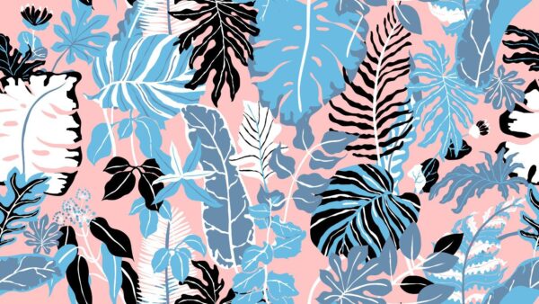 Sticker mural Feuilles bleues