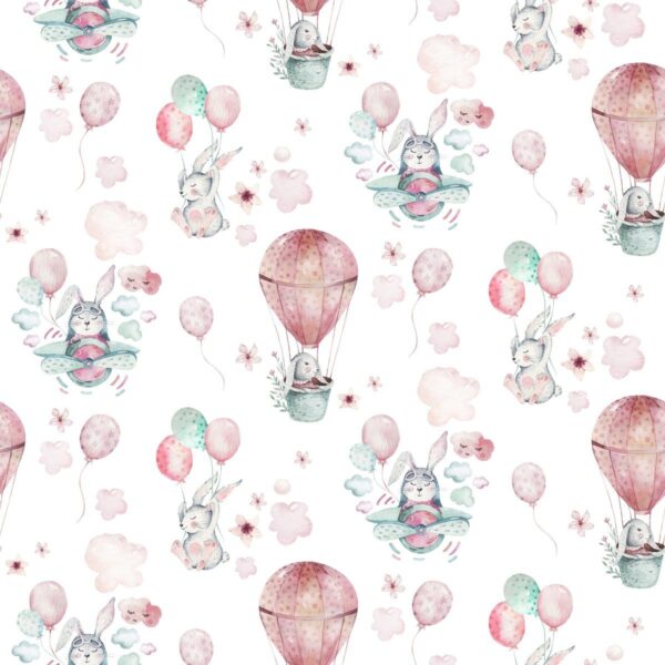 Peinture murale Lapins volants