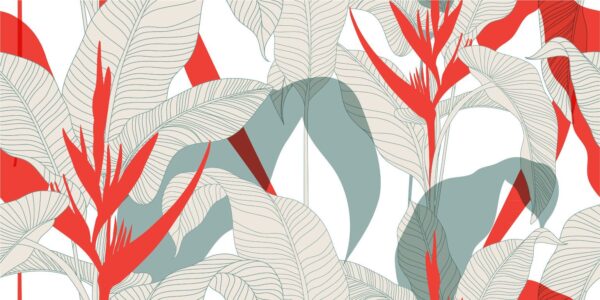 Peinture murale Plantes rouges