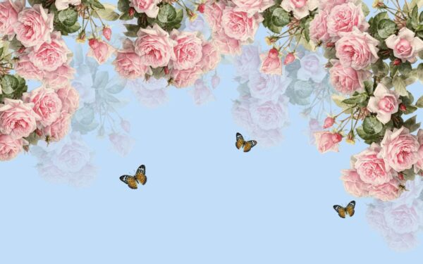 Peinture murale Trois papillons