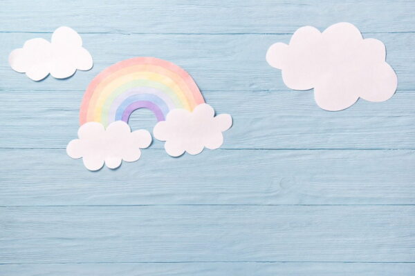 Peinture murale Arc-en-ciel et nuages