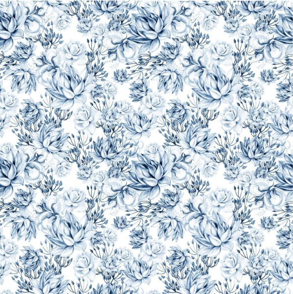 Peinture murale Fleurs bleues