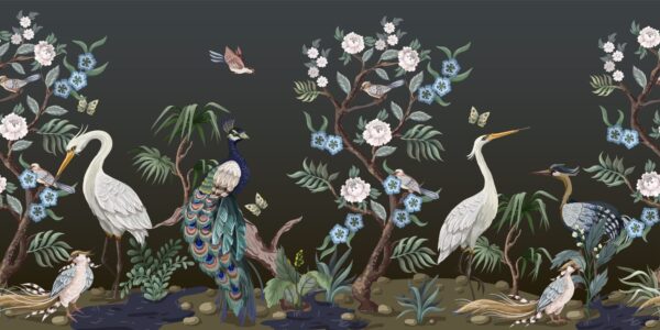 Peinture murale Oiseaux majestueux
